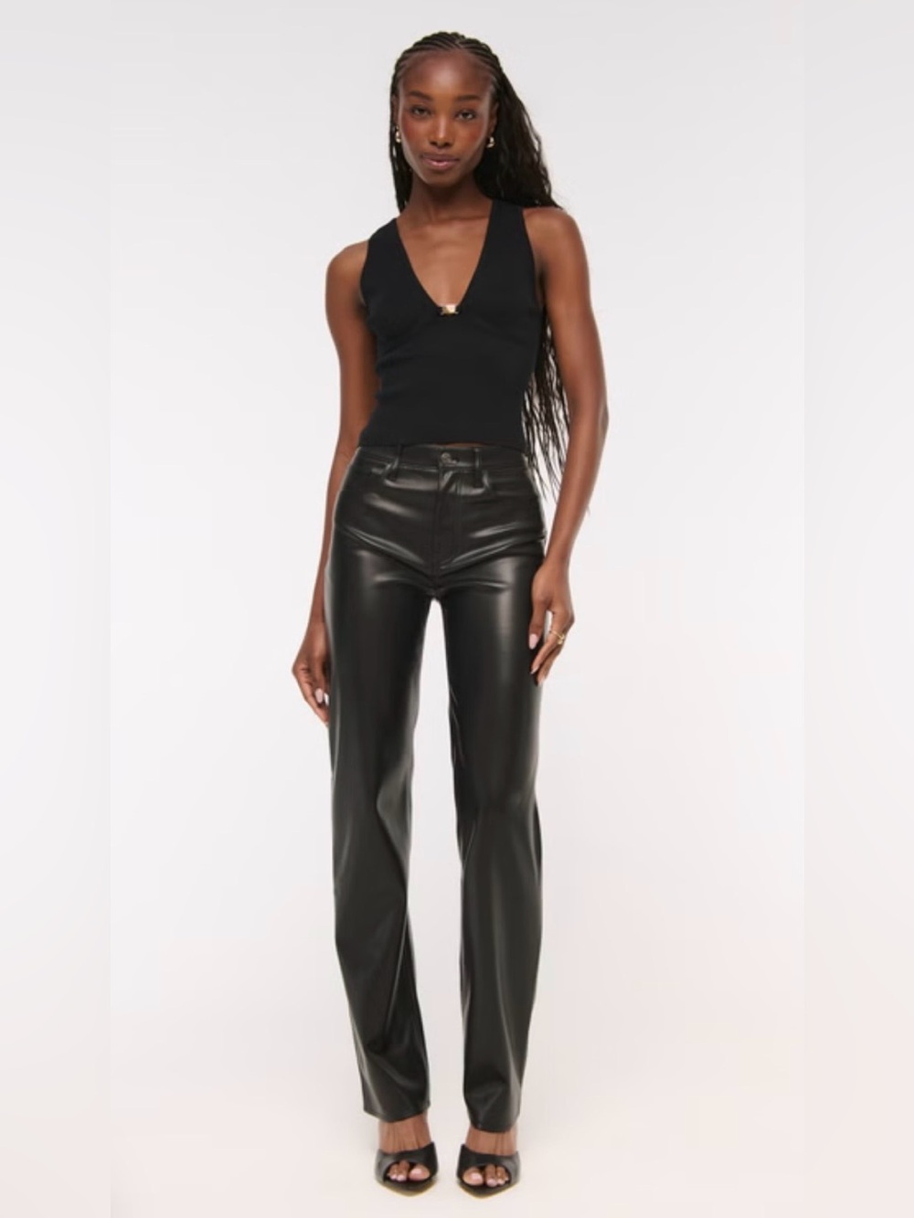 NWT ‼️ ABERCROMBIE & FITCH HIGH RISE 90s LEATHER PANTS